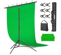 EMART Fond Vert avec Support en Forme de T de 2x2m, 1,5x2m Toile Vert