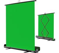 EMART Green Screen 165x220cm, Greenscreen Roll-up Panel, Fond Photo Vert avec Support pour Studio, Streaming, Vidéoconférence, TikTok, Zoom