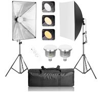 EMART Kit de Softbox 50 x 70 cm, Kit D'éclairage à LED à Intensité Variable 85 W 3000-6000 K pour Vidéo, Photographie, Portraits en Studio