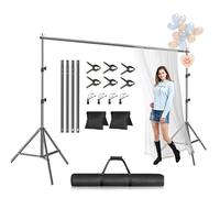 EMART Kit de Support de Toile de Fond pour Photo, 3 x 2,1 m (H x l), système de Support de Fond réglable pour Studio vidéo, Cabine Photo, Support de Cadre