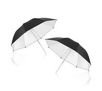 Emart Lot de 2 parapluies réfléchissants pour studio photo 83,8 cm Noir/argenté