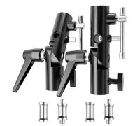 EMART Lot de 2 supports de flash de type H avec support de boîte à lumière parapluie, pivotant à 180 °, adaptateur réglable en métal avec vis de 6,35 mm à 9,5 mm pour trépied LED Speedlite