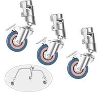 EMART Lot de 3 roulettes pivotantes en C - Diamètre : 75 mm - Pour support de 25 mm de diamètre - Pour trépied photo et vidéo, studio photo