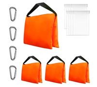 EMART Lot de 4 Sacs de Sable Robustes pour Studio Photo, Support d'éclairage, trépied, Patio extérieur, Sports, Ensembles Photo, Ensembles de Films, Productions en Direct - Orange