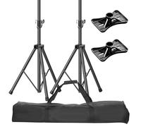 EMART PA Paire de supports de haut-parleur pour DJ - Hauteur réglable - Trépied professionnel robuste avec support de montage et sac de transport - Extensible de 96,5 à 180,3 cm - Supporte 60 kg