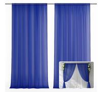 EMART Rideau de Fond Bleu, 3x3m Tulle Tissu Mousseline Drape