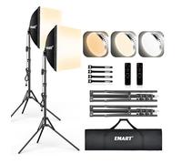 EMART Softbox 40 x 40 cm Kit de boîtes à lumière, Studio Photo avec éclairage LED 85 W, kit d'éclairage Professionnel pour Studio, Portraits et vidéos (Lot de 2)