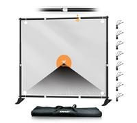 EMART Support de Bannière, 2,4x2,4 m Kit de Support de Toile de Fond Réglable pour Photographie, Salon, Photomaton