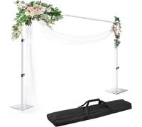 EMART Support de Fond Photo avec Socle, 2mx3m Support Toile de Fond-Argenté