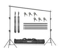 EMART Support de Toile de Fond Robuste, 2,6 x 3 m, réglable, kit de Support de Toile de Fond pour Photographie