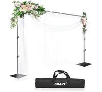 EMART Support de Toile Fond Photo 2,6x3m, Système Support Fond Photo avec Une Base en Acier Réglable pour Photographie, Fêtes, Anniversaires, Studios Vidéo