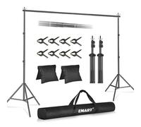 EMART Support Fond Photo, 2,6x3m de Support Toile de Fond Réglable