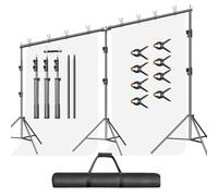 EMART Support Fond Photo 3m x 6m, Système de Support Toile de Fond Réglable