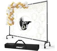 EMART Support Fond Photo avec Roues Mobiles, 3x2,2m Système de Support Toile de Fond Réglable Robuste pour Studio Photo, Photographie, Vidéo, Mariage