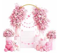 EMART Support Fond Photo pour Arche de Mariage 2,2m, Support Toile de Fond Arche de Mariage Métallique Dorée Convient pour Les Mariages, Les Anniversaires, Les Décorations de Fête