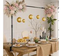 EMART Support Tige de Table avec Pinces，Arche de Table Réglable 180 x 240cm，Décorative Support de Fond Photo pour Déco de Mariage, Anniversaire, Noël