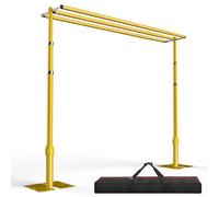 EMART Support Toile de Fond Photo Stable 3x3m, Arche de Mariage Réglable à Trois Barre Transversale pour Studio, Video, Décoration d'anniversaire - Doré