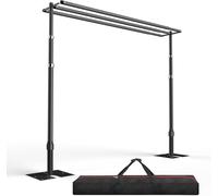 EMART Support Toile de Fond Photo Stable 3x3m, Arche de Mariage Réglable à Trois Barre Transversale pour Studio, Video, Décoration d'anniversaire-Noir