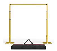 EMART Support Toile de Fond Photo Stable 3x3m, Arche de Mariage Réglable à Une Barre Transversale pour Studio, Video, Décoration d'anniversaire - Doré
