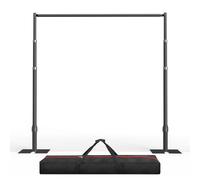 EMART Support Toile de Fond Photo Stable 3x3m, Arche de Mariage Réglable à Une Barre Transversale pour Studio, Video, Décoration d'anniversaire-Noir