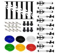 EMART Système de Fond Photographique Mural à 6 Rouleaux, Kit de Montage Murale Fond, 2 Crochets à Six Pliage, 12 Tiges TéLescopiques, 6 Chaînes, 12 Vis de Serrage, 6 Crochets de Suspension Résistants