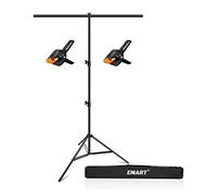 EMART Système de Support en T De 0,9 X 2 M avec 2 Pinces et un Sac de Transport, Adapté aux Studios Photo, À la Photographie de Portraits et de Produits