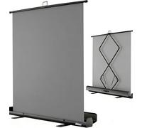EMART Toile de Fond Gris 155 x 200 cm, Grey Screen Roll-up Panel, Écran Gris Fond avec Support pour Studio Photo, Streaming, vidéoconférence, TikTok, Zoom