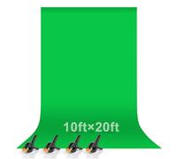 EMART Toile de Fond Verte Chromakey Extra Large avec 4 Pinces, Fond en Mousseline pour Zoom, Streaming, Jeux, Studio Photo, séance Photo et séance Photo - 20 x 6 m