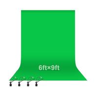 EMART Toile de Fond Verte de 1,8m x 2,8m, Greenscreen Pliable et Lavable et Durable avec 4 Clips pour Studio, Photographie, Vidéo