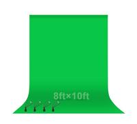 EMART Toile de Fond Verte de 2,4 x 3 m en Tissu Polyester Haute densité pour Photographie avec 4 Pinces à Ressort pour Studio vidéo, Portraits, fêtes