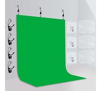 EMART Toile de Fond Verte pour écran 2,6 x 3 m | Support Mural | Toile de Fond GreenScreen pour Diffusion de Zoom, Tissu Polyester pour Photographie vidéo, Rideau virtuel Chromakey pour Jeux vidéo