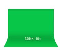 EMART Toile de Fond Verte pour Photographie - 9,1 x 3 m - Kit de Toile de Fond en Mousseline pour Youtube - Zoom - avec 4 Clips
