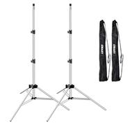 EMART Trépied de 2,1m, Support de Lumière Portable pour Studio de Photographie, Lumière Annulaire, Boîte à Lumière, Parapluie, Appareil Photo, avec Sac de Rangement - Deux, Argent