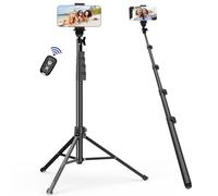 EMART Trépied de téléphone de 157,5 cm pour iPhone avec télécommande et support de téléphone portable, compatible avec appareil photo, téléphones portables pour enregistrement vidéo, selfies en direct