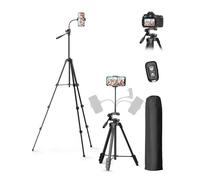 EMART Trépied de téléphone réglable de 157,5 cm pour iPhone avec télécommande, col de cygne flexible et support de téléphone, support de téléphone portable pour enregistrement, tournage, vlogging