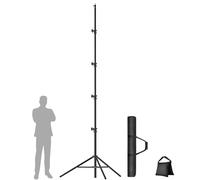 EMART Trépied D'éclairage 480cm, Support de Lumière en Aluminium avec 1/4” et 3/8”, Trépied Télescopique à Suspension Pneumatique Support Capacité de Charge 4,9kg pour Appareil Photo, Eclairage Vidéo