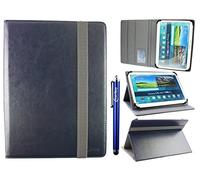 Emartbuy Folio Étui Coque Portefeuille Universel 9-10 Pouces Bleu Nuit Multi-Angle avec Fentes pour Cartes, Elastique Gris & Stylet, Convenant Aux Modèles Listés Ci-Dessous