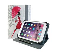 Emartbuy Housse Folio Coque Etui De Protection Universel 7 Pouces - 8 Pouces, Dame Elégante avec Stylet, Fentes pour Cartes Et Fonction Inclinable, Adaptée Aux Appareils Listés Ci-Dessous