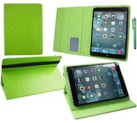 Emartbuy Housse Folio Coque Etui De Protection Universel 9.1-10.1 Pouces, Vert avec Gris Intérieur, Stylet, Fentes pour Cartes Et Fonction Inclinable, Adaptée Aux Appareils Listés Ci-Dessous