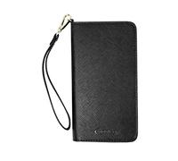 emartbuy Noir Portefeuille en Cuir PU Texturé Sac À Main Pochette Folio Etui Poche (Taille 1) avec Poche À Monnaie, Fentes pour Cartes Et Dragonne Compatible avec Smartphones Listés Ci-Dessous
