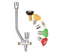 EMASDGEY Fixation à double pointe pour nettoyeur haute pression avec systèmes de connexion rapide et 5 angles de buse pour plus de flexibilité, nettoyage des canons à mousse
