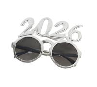 EMASDGEY Lunettes de célébration du Nouvel An 2026 - Verres ronds - Accessoire de décoration de fête - Monture légère en polycarbonate - Lunettes décoratives à monture ronde