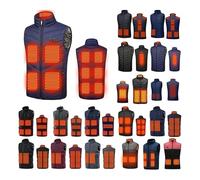 EMATOP Gilet chauffant pour homme et femme - Chaud - Hiver - Gilet chauffant électrique - Veste chauffante légère - Gilet chauffant pour le sport - Sans manches - Gilet en duvet d'extérieur - Col