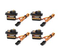 EMAX ES08MA II Lot de 4 mini servomoteurs analogiques à engrenages métalliques pour véhicules télécommandés