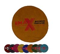 EMAX | Serviette de bowling Shammy | Forme ronde | Tampon de nettoyage pour boules de bowling | Tissu de bowling en cuir | Accessoires de bowling | Chiffon de soin de balle | 9 couleurs (orange)