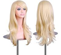 EmaxDesign 70cm haute qualité Perruque Cosplay Pour femmes. Long Complète bouclé ondulé Chaleur résistant (couleur : blond clair)