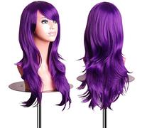 EmaxDesign Perruques 70 cm / 28" Cosplay Perruque pour femme Longue, pleine, bouclée, grosse ondulée, résistante à la chaleur. Postiche glamour tendance avec bonnet de perruque et peigne à perruque