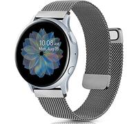 Emballage 2 Compatible avec compatible avec Samsung Galaxy Watch Active / Active 2 40 mm / 44 mm STRAP 20MM Deux sections Bands de montre en métal en mesh en acier inoxydable pour Gear Sport / S2