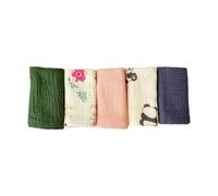 Emballage 5pcs Faculaire Polyvalent Serviette Carrée Serviette Bain Douce Serviette Bain Douce 4 Couches En Tissu Burp Coffret Pour Les Nourrissons Serviette Pour Le Visage