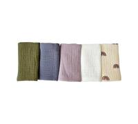 Emballage 5pcs Faculaire Polyvalent Serviette Carrée Serviette Bain Douce Serviette Bain Douce 4 Couches En Tissu Burp Coffret Pour Les Nourrissons Serviette Pour Le Visage